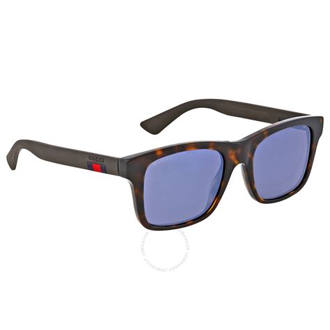 Gucci Blue Mirror Plastic Sunglasses GG0008S